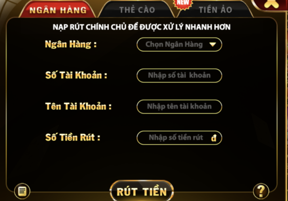 Rút tiền về ngân hàng